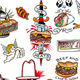 A selection of Arby’s flash art drawn by artist Miguel ‘Uzi’ Montgomery